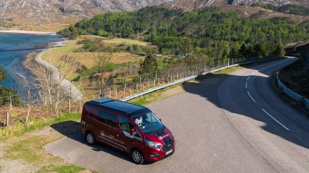 highland auto campers campervan hire harris 2 1600 900 Family pop-top campervan hire in Scotland featuring Harris, a Ford Transit Custom campervan built for Highland road trips.