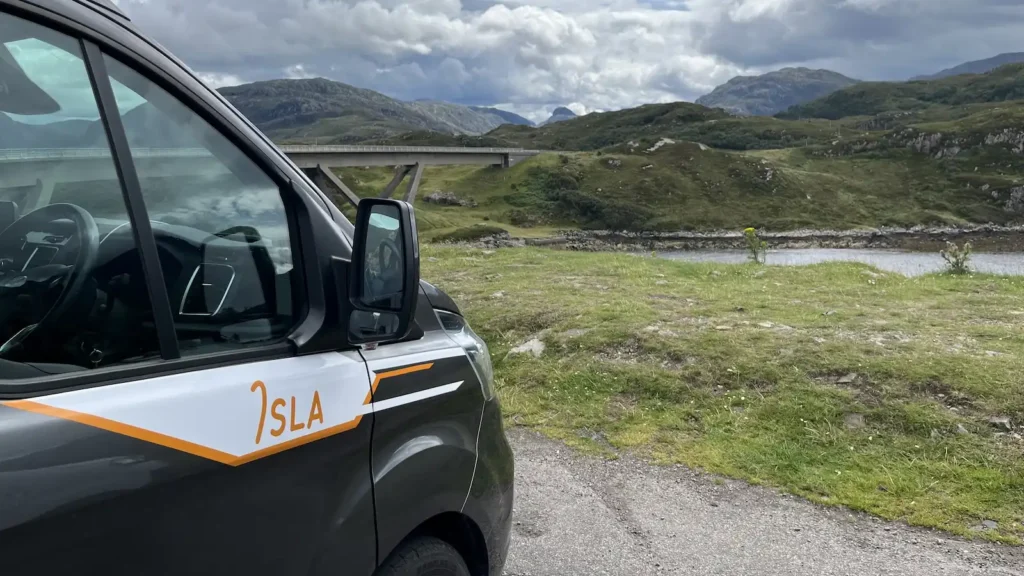 highland auto campers campervan hire isla 2 1600 900 Family pop-top campervan hire in Scotland featuring Isla, a Ford Transit Custom campervan built for Highland road trips.